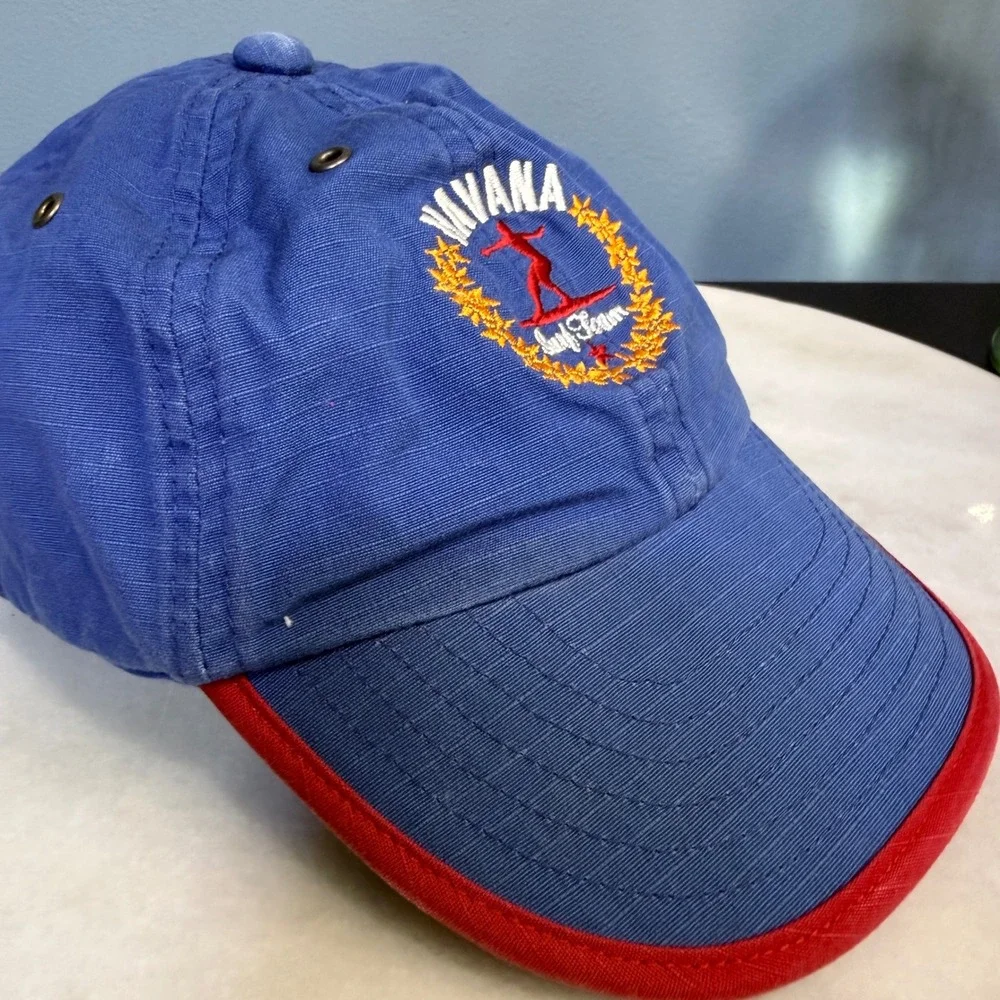 Vtg‎ Gap Havana Surf Team Blue Canvas Baseball Hat Red Trim Kids Y2k Cap preppy